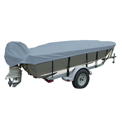 Carver Poly-Flex II Narrow Series Styled-to-Fit Boat Cover f/12.5 V-Hull Fishing Boats - Grey