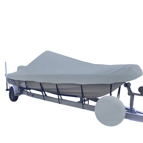 Carver Sun-DURA Narrow Series Styled-to-Fit Boat Cover f/21.5 V-Hull Center Console Shallow Draft Boats - Grey