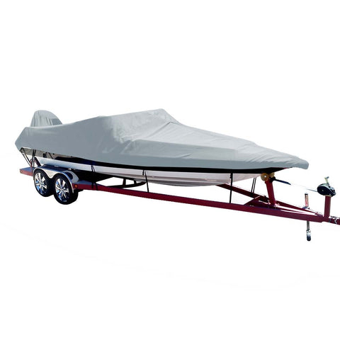 Carver Poly-Flex II Styled-to-Fit Boat Cover f/16.5 Ski Boats with Low Profile Windshield - Grey