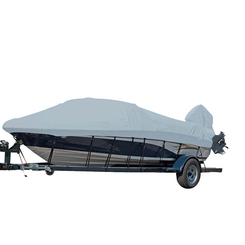 Carver Sun-DURA Styled-to-Fit Boat Cover f/24.5 V-Hull Runabout Boats w/Windshield  Hand/Bow Rails - Grey