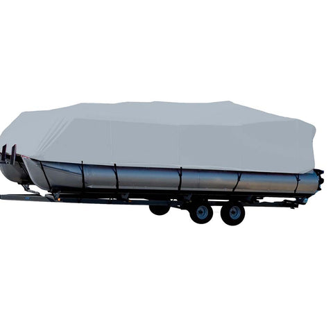 Carver Sun-DURA Styled-to-Fit Boat Cover f/20.5 Pontoons w/Bimini Top  Rails - Grey